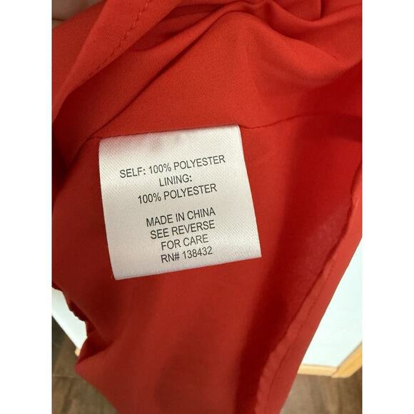 Modcloth Pleasant Confidence Tie V Neck Long Sleeve Dress Size 4 Red Blue Retro - Picture 4 of 5